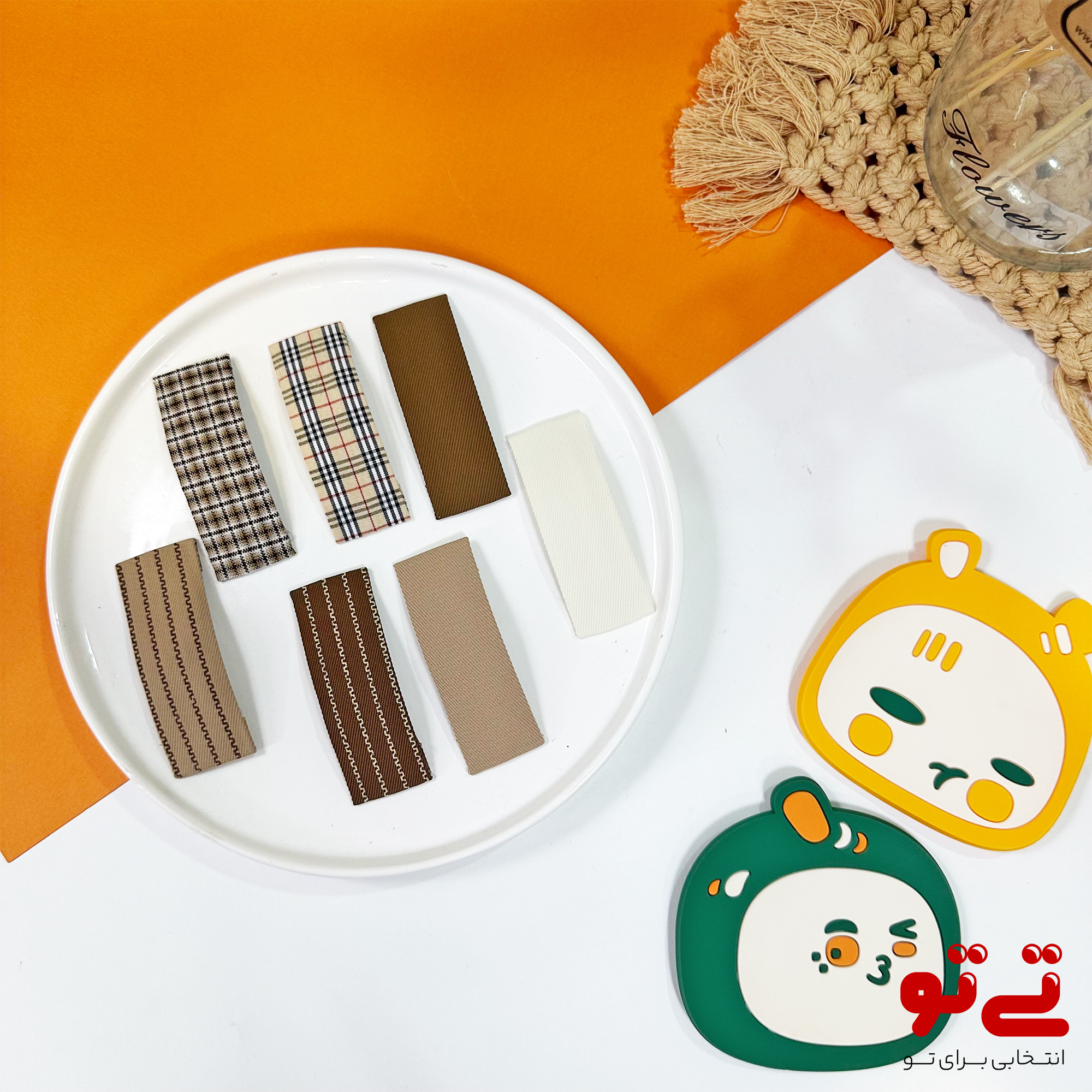 گیره مو تق تقی طرح دار مدل 2586